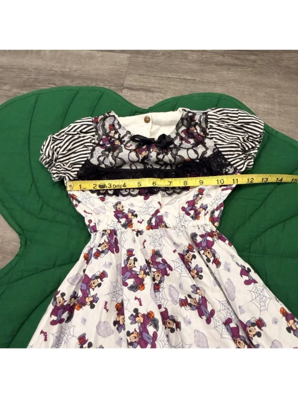 Handmade Disney Halloween Mickey Mouse Puff Sleeves Lace Ruffle Dress Girls 3/4